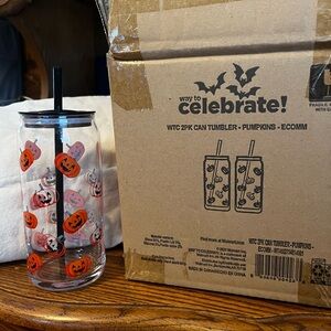 Halloween Pumpkin Tumbler Set